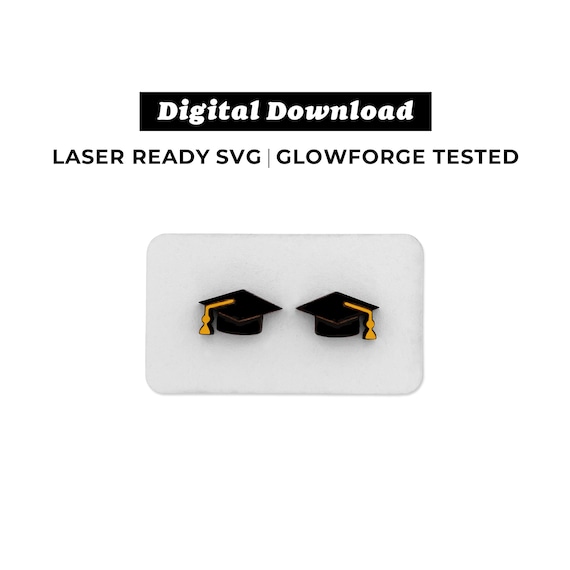 Grad Hat Earrings File - SVG File - Glowforge Ready - INSTANT DOWNLOAD - Glowforge Earring File