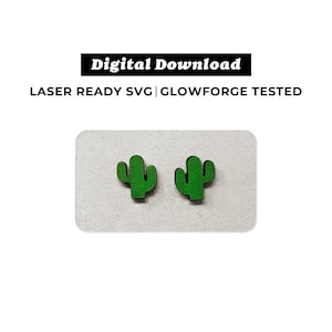 Cactus oorbellen bestand - SVG-bestand - Glowforge Ready - INSTANT DOWNLOAD - Glowforge Earring-bestand