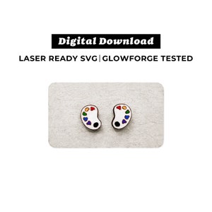 Paint Palette Earrings File - SVG File - Glowforge Ready - INSTANT DOWNLOAD - Glowforge Earring File