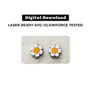 Hippy Flower Earrings File - SVG File - Glowforge Ready - INSTANT DOWNLOAD - Glowforge Earring File