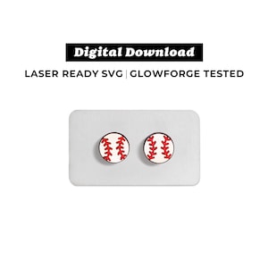 Baseball Stud Earrings File - SVG File - Glowforge Ready - INSTANT DOWNLOAD - Glowforge Earring File