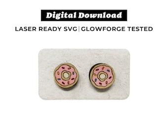 Donut Earrings File - SVG File - Glowforge Ready - INSTANT DOWNLOAD - Glowforge Earring File