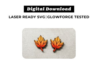 Leaf Earrings File - SVG File - Glowforge Ready - INSTANT DOWNLOAD - Glowforge Earring File