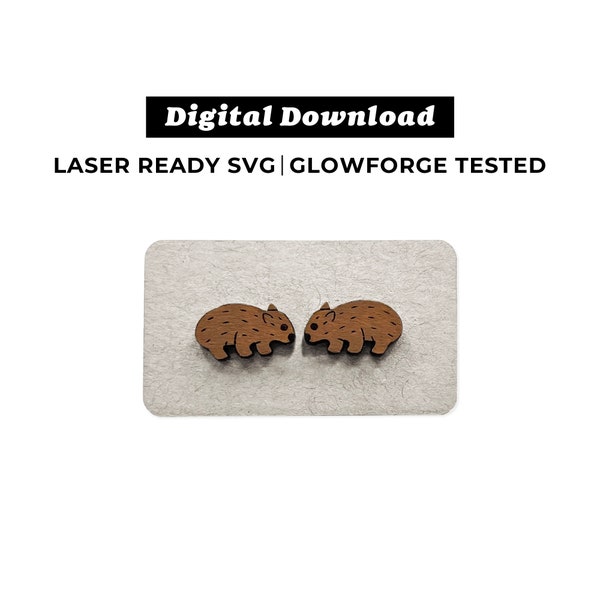 Wombat Earrings File - SVG File - Glowforge Ready - INSTANT DOWNLOAD - Glowforge Earring File