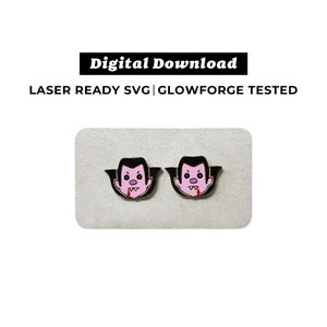 Archivo de pendientes de Drácula - Pendientes de vampiro - Archivo SVG - Pendientes de Halloween - Listo para Glowforge - DESCARGA INSTANTÁNEA - Archivo de pendientes de Glowforge