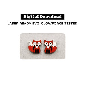 Boucles d'oreilles renard fichier - fichier SVG - Glowforge Ready - TÉLÉCHARGEMENT IMMÉDIAT - fichier de boucles d'oreilles Glowforge