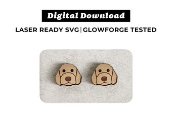 Golden Doodle Earrings File - SVG File - Glowforge Ready - INSTANT DOWNLOAD - Glowforge Earring File