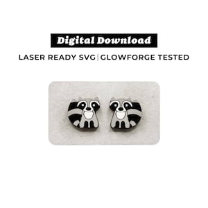 Boucles d'oreilles raton laveur fichier - fichier SVG - Glowforge ready - TÉLÉCHARGEMENT IMMÉDIAT - fichier de boucles d'oreilles Glowforge