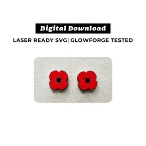 Poppy Flower Earrings File - SVG File - Glowforge Ready - INSTANT DOWNLOAD - Glowforge Earring File