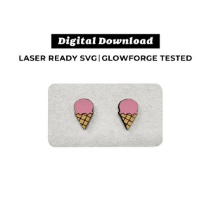 File per orecchini a forma di gelato - File SVG - Glowforge Ready - DOWNLOAD IMMEDIATO - File per orecchini Glowforge