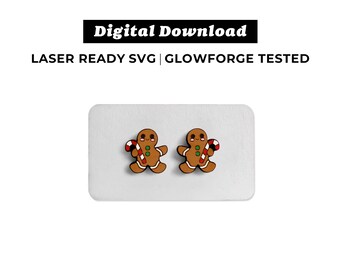 Gingerbread Candy Cane Earrings Christmas Tree Earrings File - SVG File - Glowforge Ready - INSTANT DOWNLOAD - Glowforge Earring File