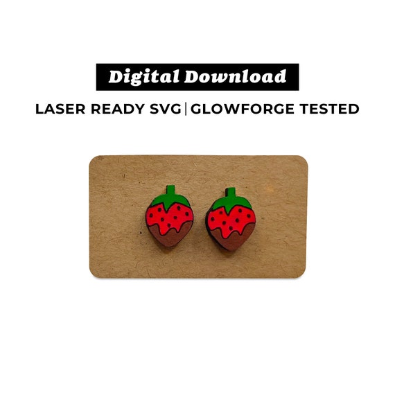 Chocolate Dipped Strawberry Earrings File SVG File Etsy