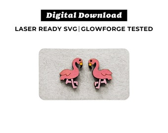 Flamingo Earrings File - SVG File - Glowforge Ready - INSTANT DOWNLOAD - Glowforge Earring File