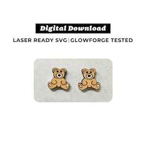 Teddy Bear Earrings File - SVG File - Glowforge Ready - INSTANT DOWNLOAD - Glowforge Earring File