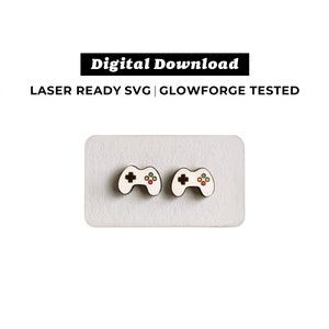Gaming Controller Stud Earrings File - SVG File - Gamer Earrings - Glowforge Ready - INSTANT DOWNLOAD - Glowforge Earring File