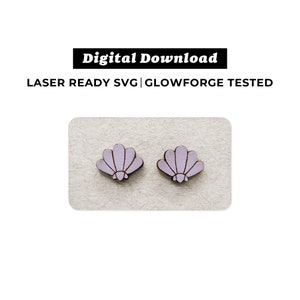 Seashell Earrings File - SVG File - Glowforge Ready - INSTANT DOWNLOAD - Glowforge Earring File
