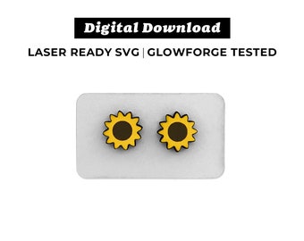 Plik Kolczyki Słonecznikowe - Plik SVG - Gotowy do Glowforge - NATYCHMIASTOWE POBIERANIE - Plik Kolczyki Glowforge