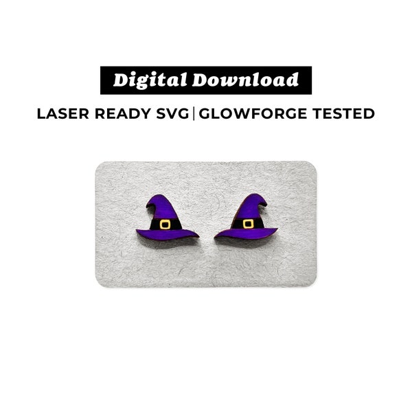 Witch Hat Earrings File - SVG File - Halloween Earrings - Glowforge Ready - INSTANT DOWNLOAD - Glowforge Earring File