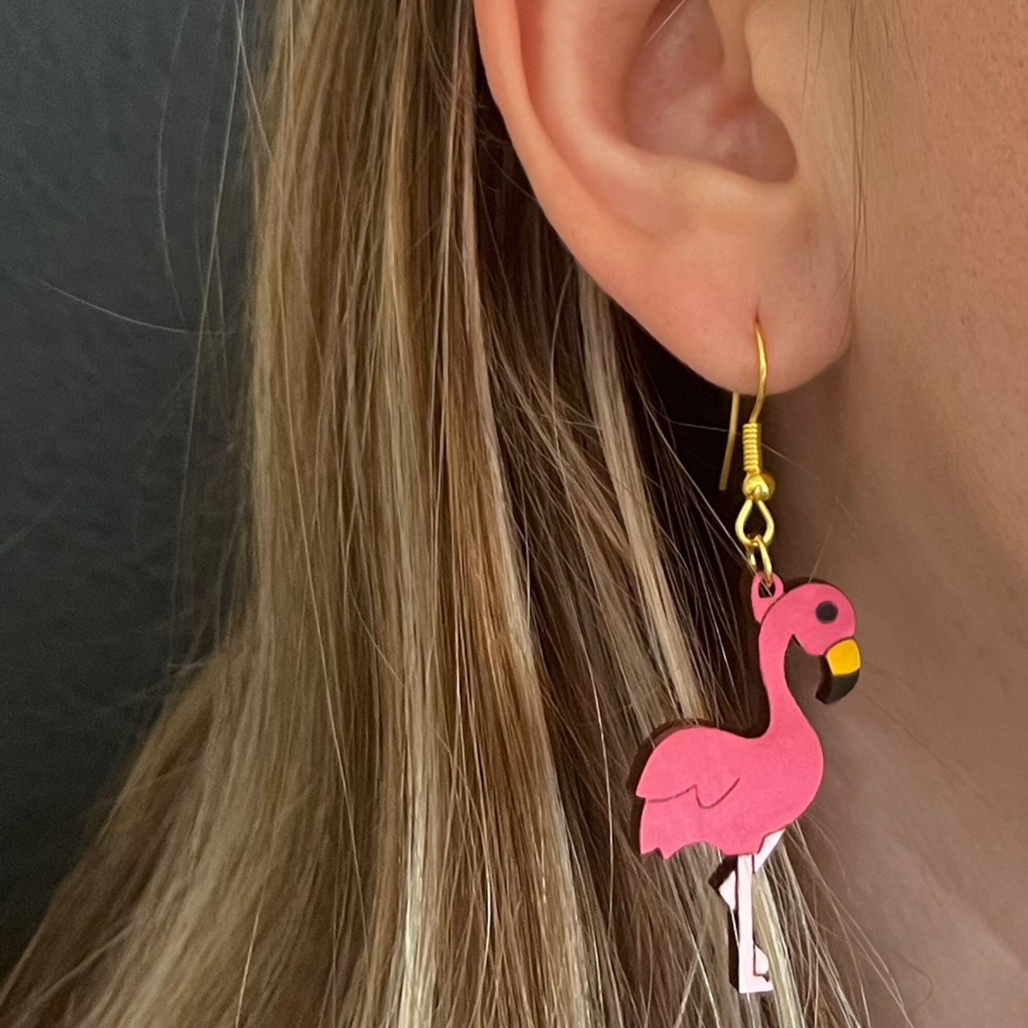 Flamingo dangle earrings Clearance