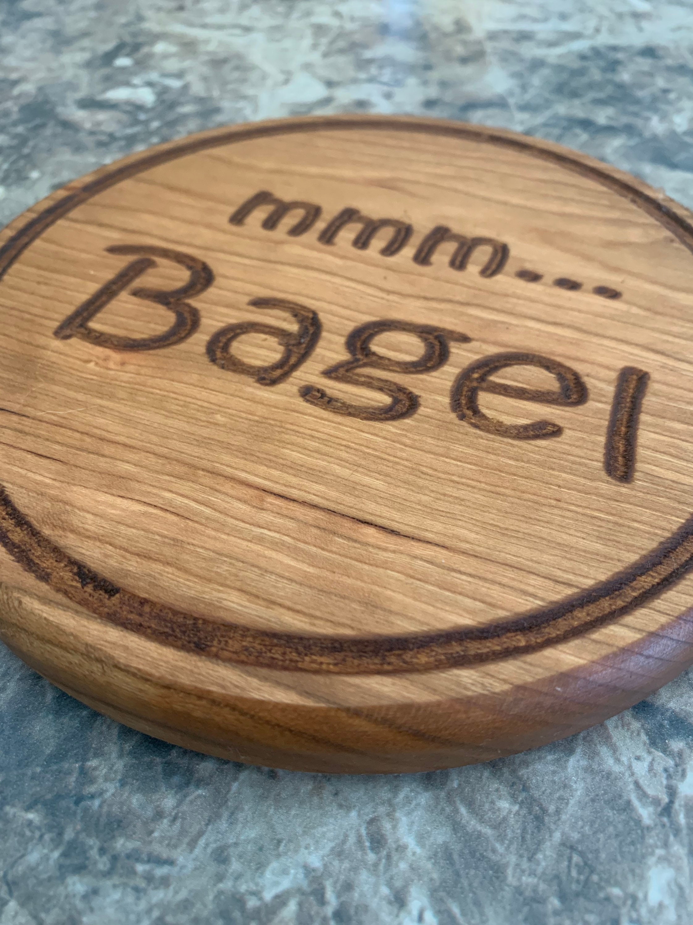 Bagel cutting boards Set of 4 Cherry wooden round serving Etsy