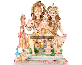 シヴァ神の像 シヴァ神の家族の偶像 シヴァ、パールヴァティ