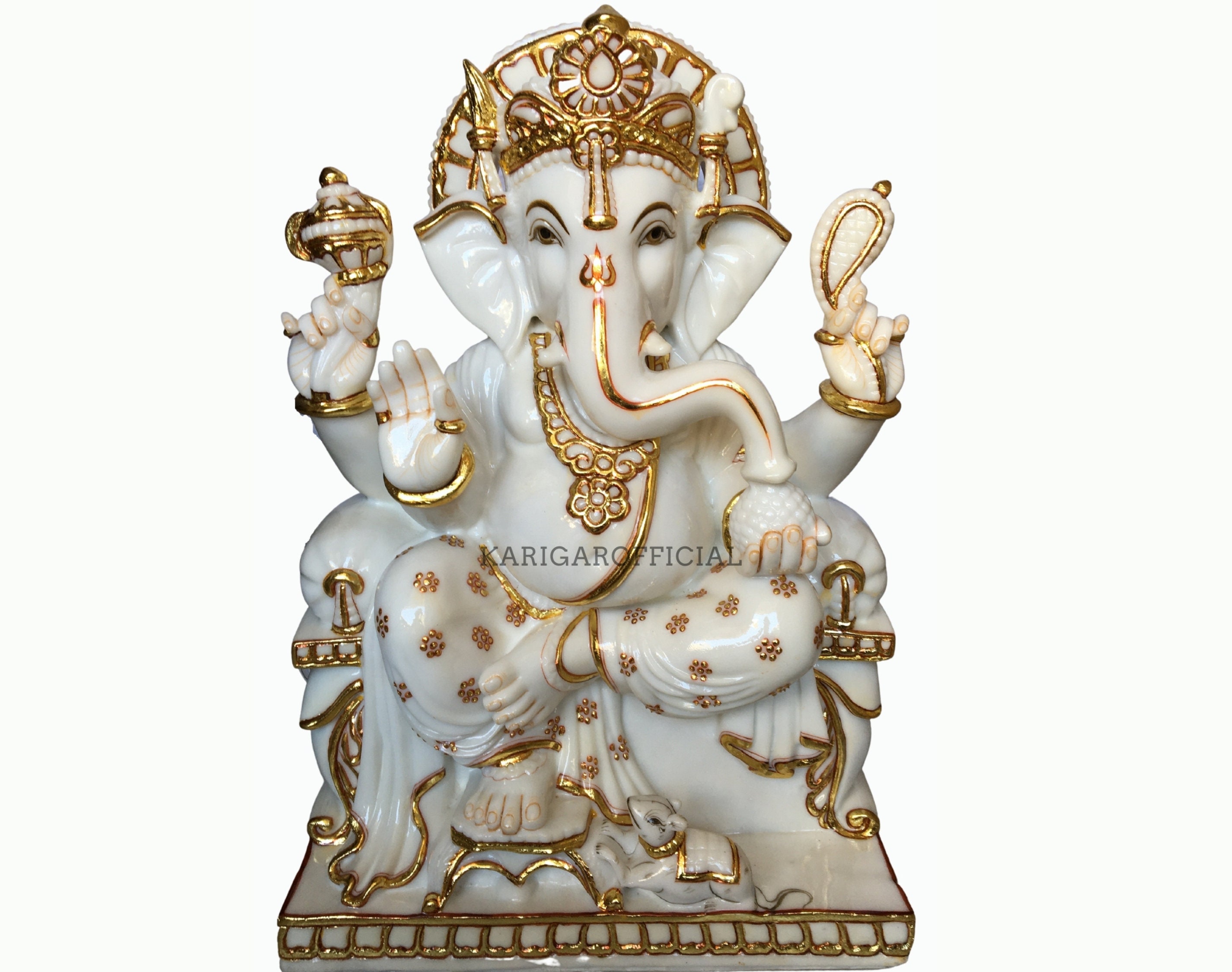 Golden Ganesha Statue Large 24 Inches Ganesh Murti Hindu - Etsy Golden Ganesha Statue Large 24 Inches Ganesh Murti Hindu - Etsy