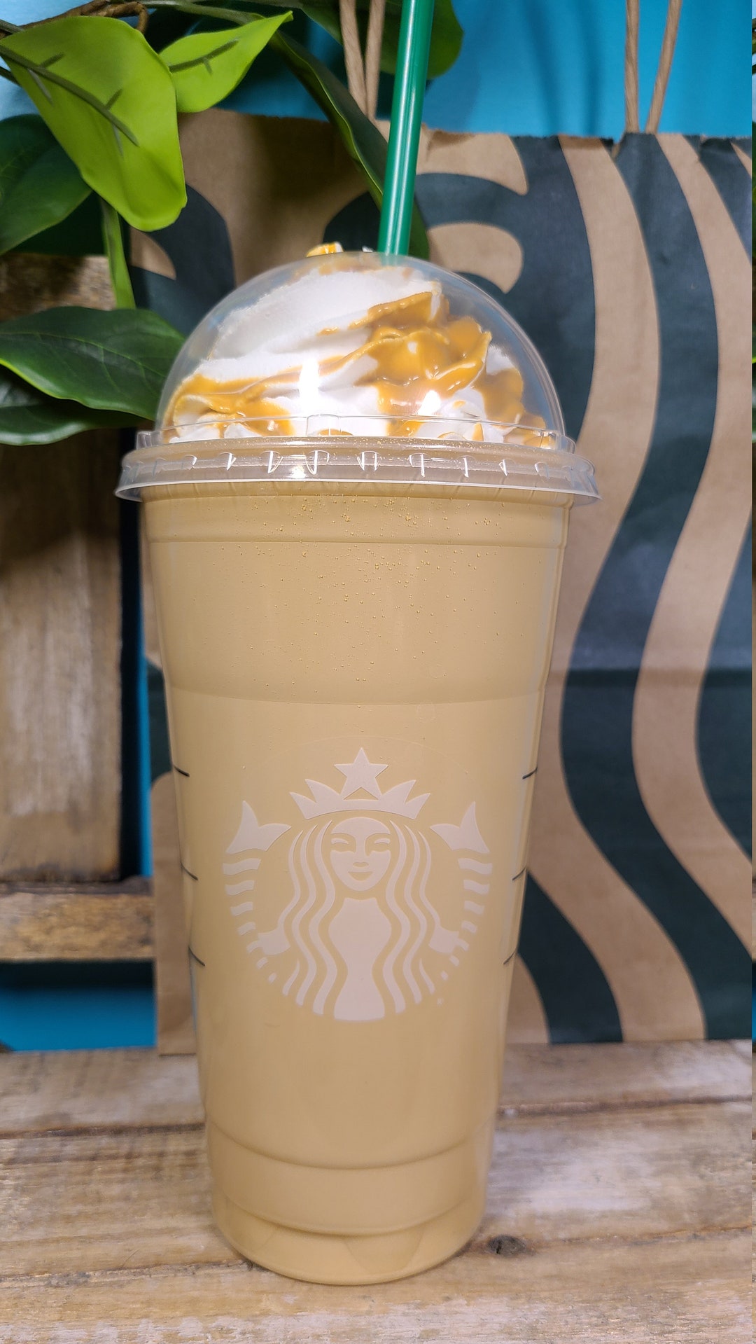 Venti Caramel Faux Starbucks Frappuccino Etsy Canada