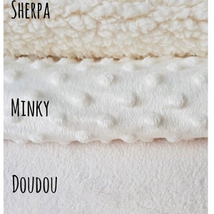 customizable baby blanket in double cotton gauze/sherpa minky comforter/fleece/baby blankets/birth gift/maternity suitcase image 3