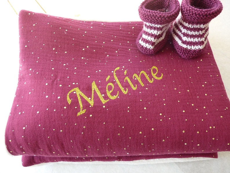 Baby blanket/personalized baby blanket/Winter or Mid-Season/Double gauze Fleece Doudou Sherpa Minky/Birth gift/Maternity suitcase image 10