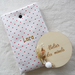 bolsillo para libros acolchado personalizable en formato de bolsillo/regalo del Día de la Madre, Día del Padre/regalo de amante, niñera, atsem/pequeño precio. petit coeur