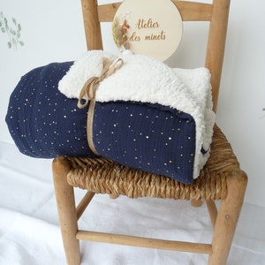 Baby blanket/personalized baby blanket/Winter or Mid-Season/Double gauze Fleece Doudou Sherpa Minky/Birth gift/Maternity suitcase image 1