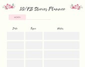 Facebook planner, Instagram planner, Social media planner, Facebook stories, Instagram stories, bloggers, vloggers, influencers