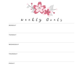 Weekly goals worksheet, Goals printable, Weekly goals template, Printable worksheet, Goals Planner, Weekly Planner, Printable Weekly Planner
