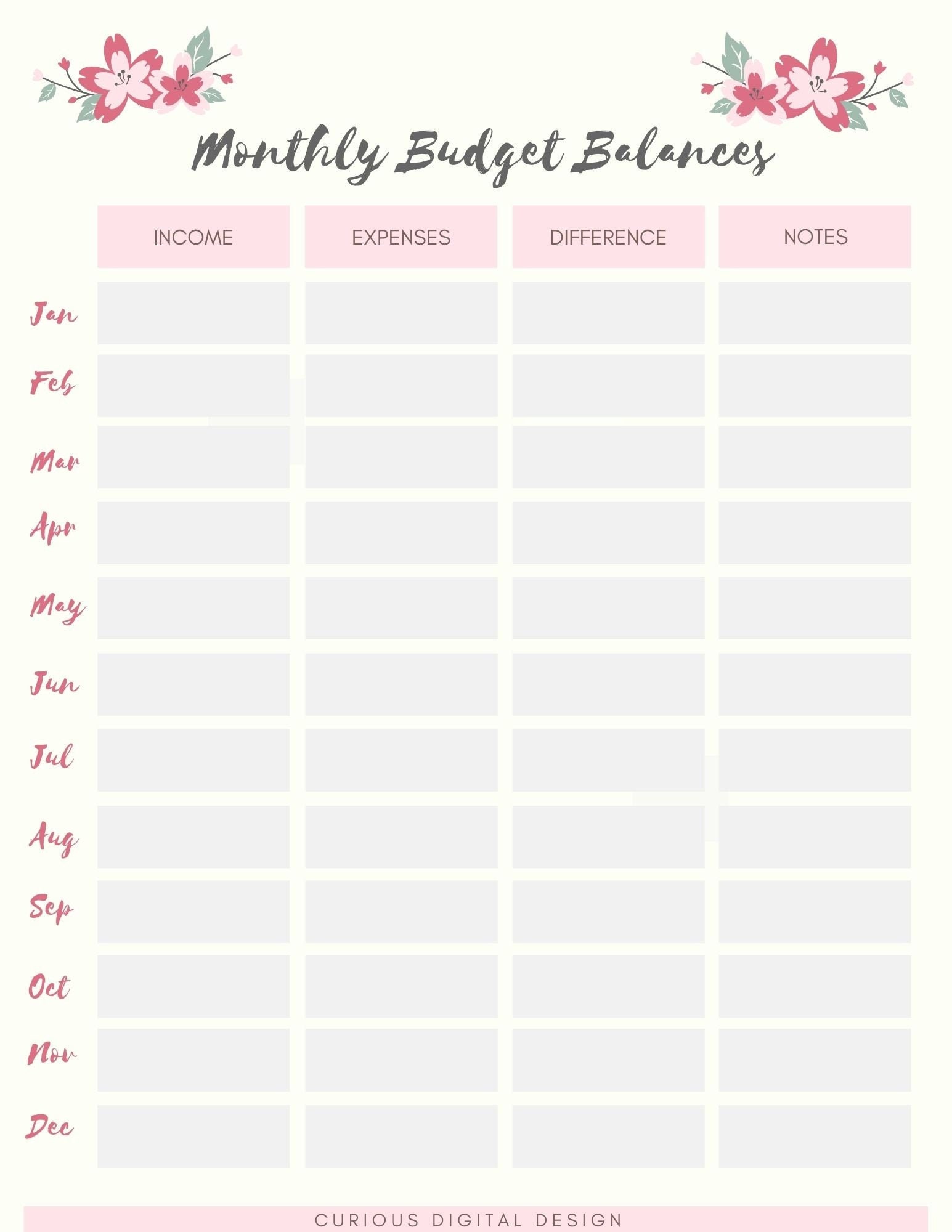 Monthly Budget Planners - 20 FREE Printables, Printabulls