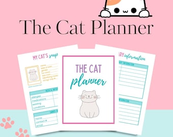Cat Planner - Ultimate Cat Care Planner - Printable Cat Journal - Cat Health Tracker - Cat Supply Checklist - Cat Lover Planner - Vet Info