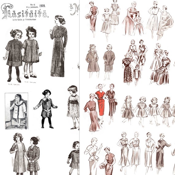 Vintage Fashion Images Digital Printable Instant Download | Etsy