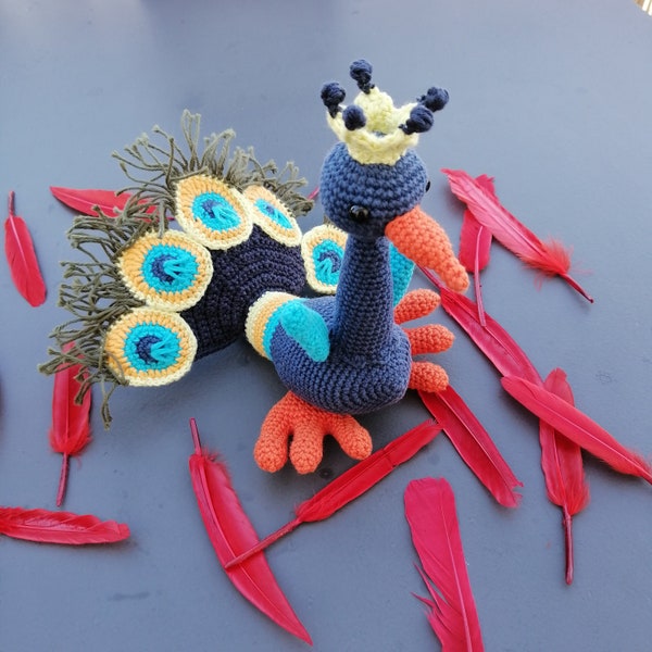 Leon the peacock Amigurumi Pattern - Crochet PDF file