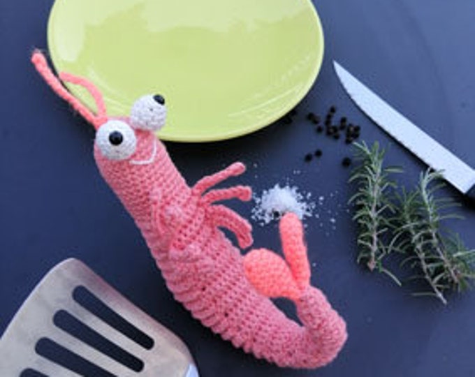 Felt Jumbo Shrimp felt Food, Pretend Play, Kids Kitchen, Plush Toy