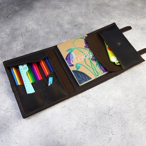 Personalized Leather A5 Sketchbook Cover: Artist Journal, Painter Gift