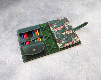Funda de cuero para cuaderno de bocetos A5 hecha a mano: Bloc de dibujo recargable para artistas
