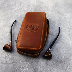 High Quality Leather Pipe Tobacco Case - Leather  Pipe Pouch - Tobacco and Pipe Holder-Smoking accessories- Gift for Him