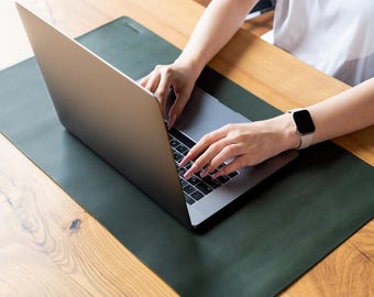 Personalized Leather Desk Mat: Large Custom Desk Pad