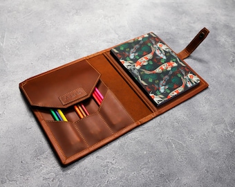 Leather  Sketchbook Cover * Drawing A5 Leather Sketchbook * Handmade Leather Artist Sketch Pad Cover* Personalized Leather Artists Gifts