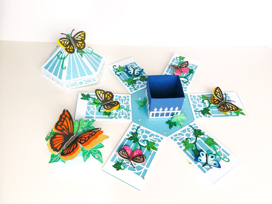 Butterfly Exploding Box SVG - Etsy