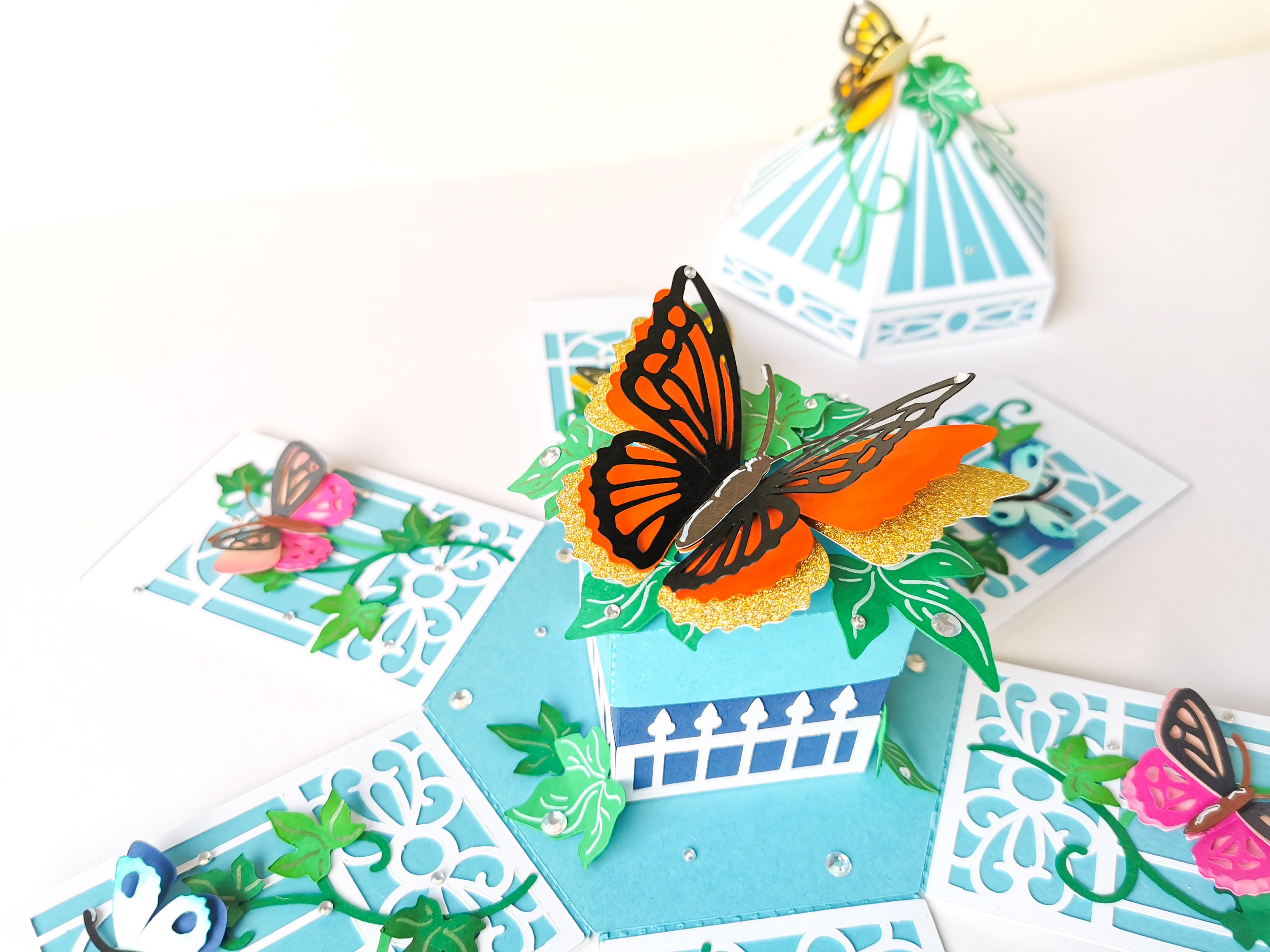 Exploding Box With Butterflies Butterfly Exploding Box SVG - Etsy