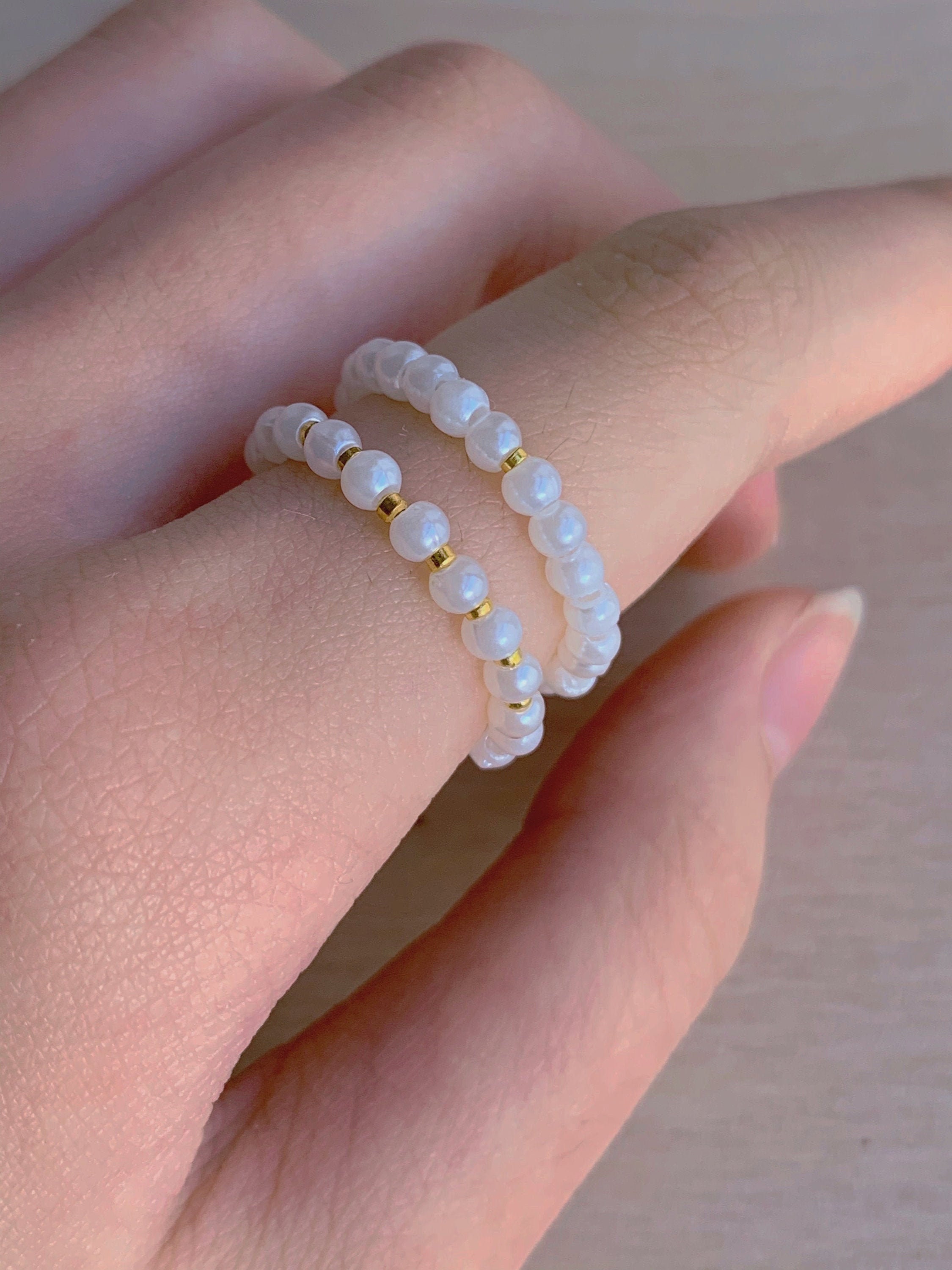 Pearl beads ring set its dear diary ring jewellery aesthetic Etsy