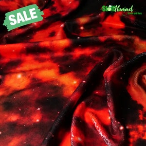 Galaxy Minky Plush fabric red/orange 3 mm - 0.5 m