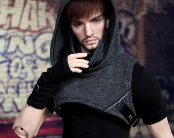 BJD 1/4 Clothes Hood | Gothic Streetwear | Handmade Doll Fashion Iplehouse FID