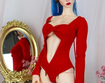 Feeple65 Bodysuit Doll Clothes, Stretch Knit Leotard, BJD Outfit 1/3, Handmade Doll Clothing, Feeple 65 Clothes, Multiple Colors