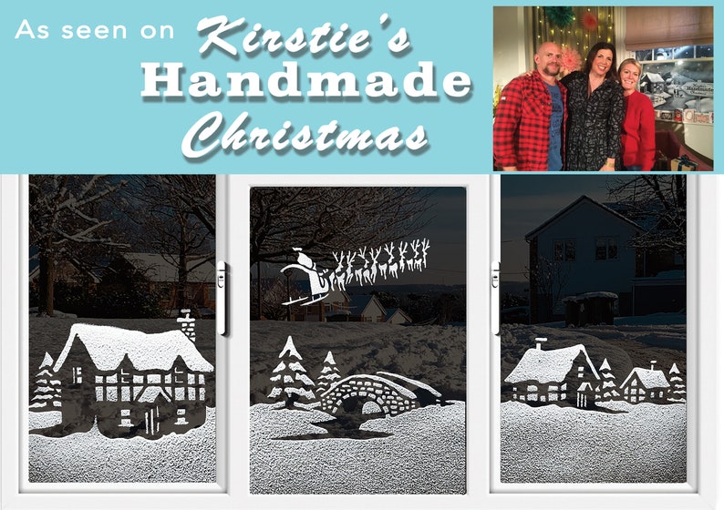 Christmas window Stencil snow spray decoration pack Etsy